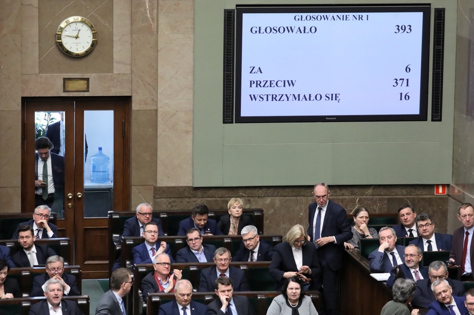 Dzień głosowań w Sejmie. Fot. PAP/Tomasz Gzell