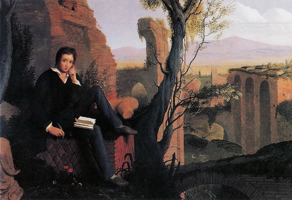 Joseph Severn  (1793–1879), "Shelley pisze swego 'Prometeusza'", 1845