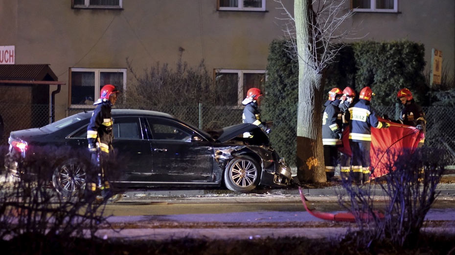 Wypadek Audi z premier Beatą Szydło. Fot. PAP