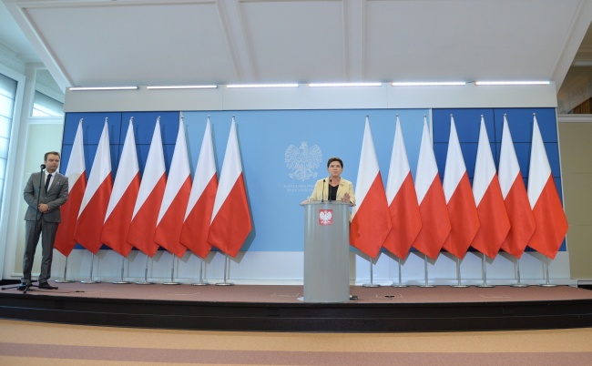 Premier Beata Szydło na konferencji po posiedzeniu rządu 24.08.2017. Fot. PAP/ Jacek Turczyk