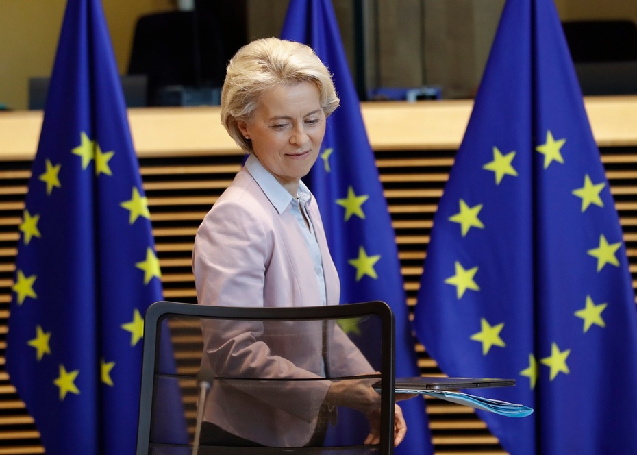Szefowa Komisji Europejskiej Ursula Von der Leyen. Fot. PAP/EPA/OLIVIER HOSLET