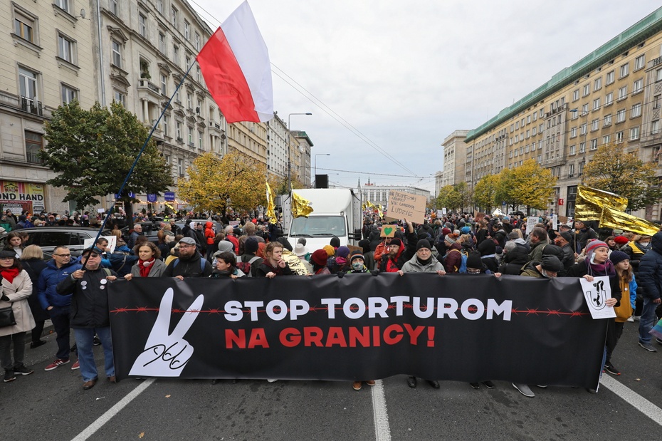 Protest w Warszawie. fot. PAP/Paweł Supernak