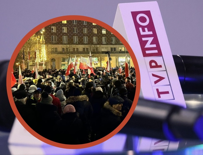 Pierwsza demonstracja za rządów Tuska. Tłum ludzi przed siedzibą TVP