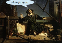 Mem, obraz: Astronom Kopernik, czyli rozmowa z Bogiem, obraz Jana Matejki