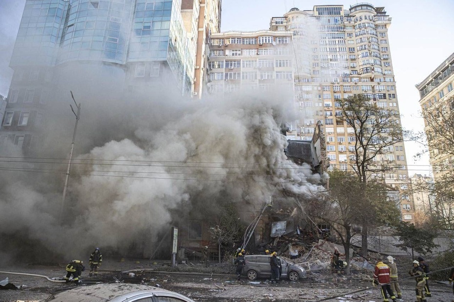 Moment wybuchu w Kijowie po ataku drona Shaded. Fot.  Emine Dzheppar/ukraiński rząd