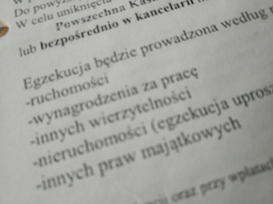 Pismo do dłużnika od komornika sądowego Dawida Palecznego pt. "Zawiadomienie o wszczęciu egzekucui"