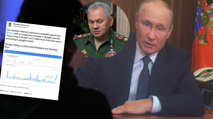 W Internecie pojawia się mnóstwo komentarzy na temat przemówienia Władimira Putina i ogłoszeniu przez niego częściowej mobilizacji. (fot. PAP/EPA, Twitter)