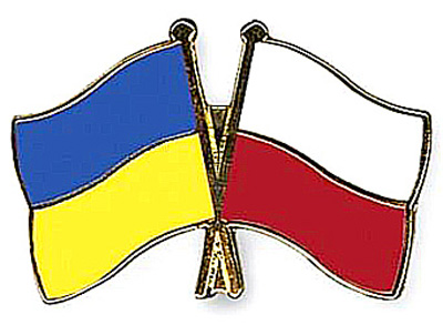 Flaga ukraińska i polska