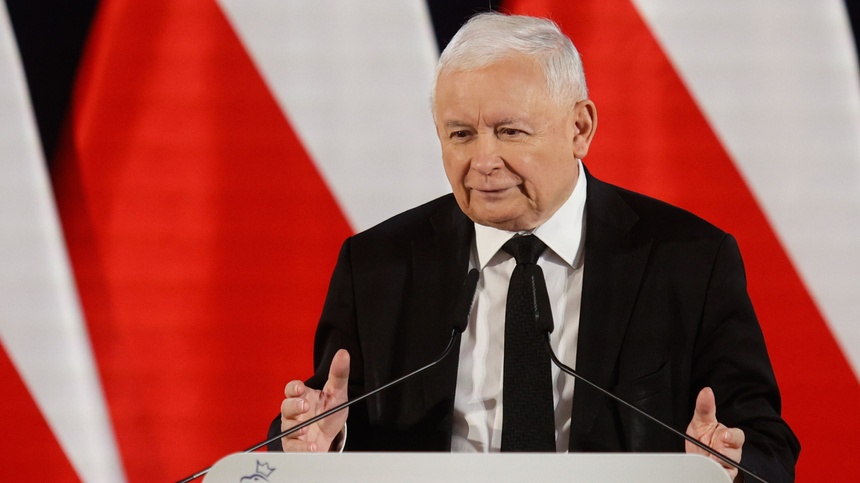 Prezes PiS Jarosław Kaczyński podczas spotkania z mieszkańcami Nysy. (fot. PAP)