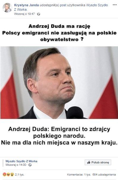 "Wyszło Szydło Z Worka" czyli fabryka fake newsów i hejtu