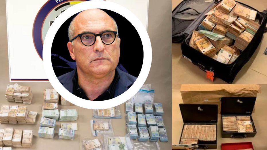 Walizki z pieniędzmi zatrzymane przez belgijską policję w wyniku śledztwa w sprawie Katargate, Andrea Cozzolini. (fot. Belgijska policja, Katargate)