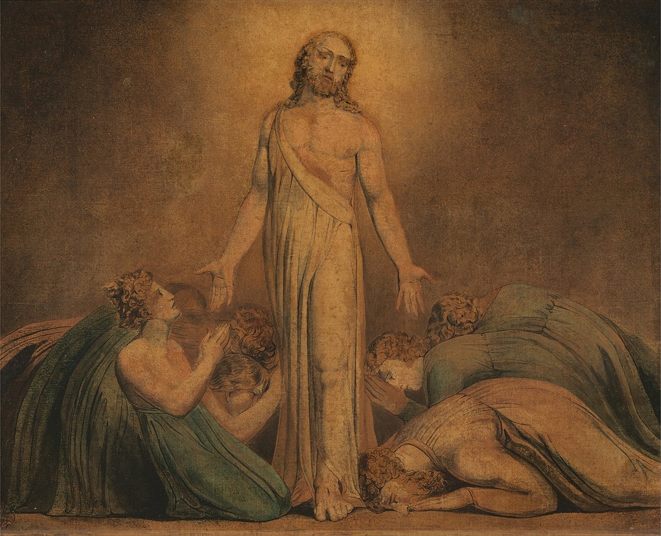 William Blake, "Chrystus ukazuje się uczniom po zmartwychwstaniu", ca.1800