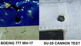 Fig.10 Comparison :discribed hole versus  the inlet hole from bullet 30mm Russian Army test.