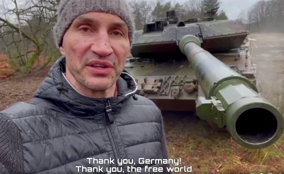 Nagranie Władimira Kliczki z niemieckim Leopardem. Fot. Facebook