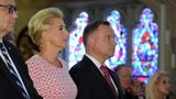 Prezydent Andrzej Duda i pierwsza dama Agata Kornhauser-Duda podczas wizyty w USA. fot. PAP/Radek Pietruszka