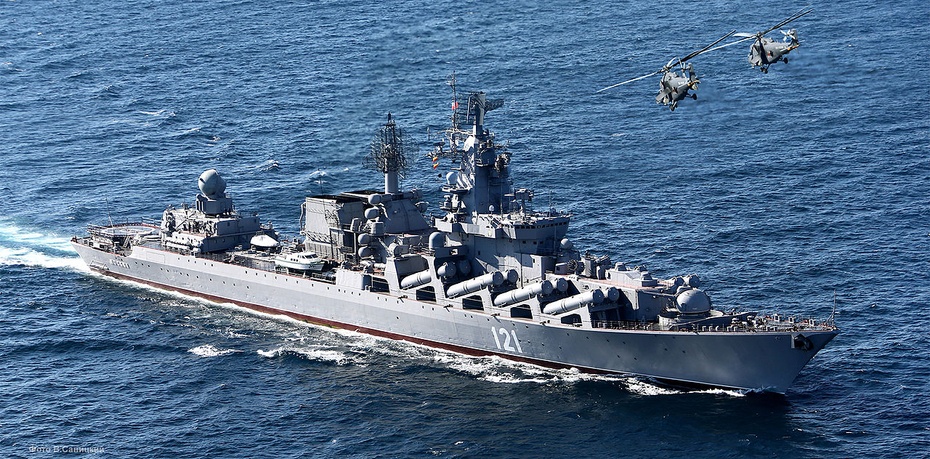 CC BY 4.0 mil.ru Na krążowniku "Moskwa" w czasie zatonięcia większość załogi była poborowymi.