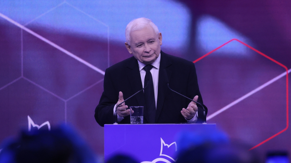 Jarosław Kaczyński podczas weekendowej konwencji Prawa i Sprawiedliwości (fot. PAP)