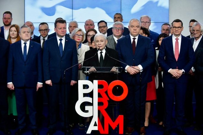 Wystąpienie prezesa PiS Jarosława Kaczyńskiego, fot. Twitter/PiS
