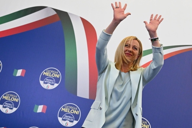 Georgia Meloni to niemal pewna kandydatka na premiera Włoch, fot. PAP/EPA/ETTORE FERRARI