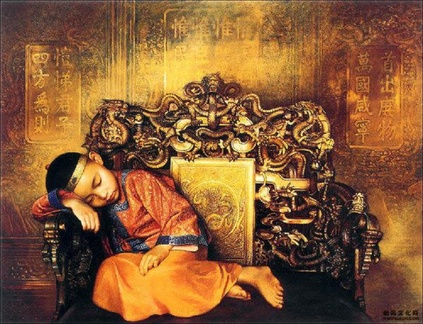 Obraz olejny „Sen” Jiang Guofanga, znanego chińskiego współczesnego malarza