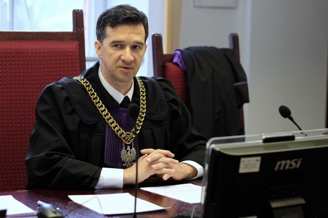 Sędzia Piotr Suchecki na sali Sądu Okręgowego w Gliwicach