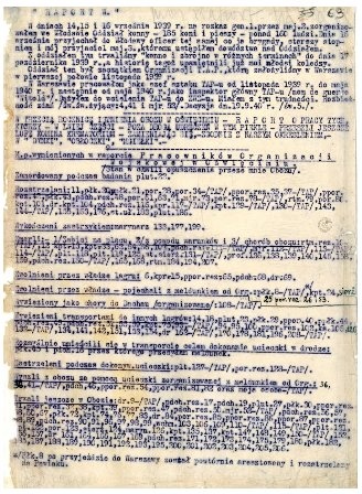 Pierwsza strona raportu Witolda Pileckiego z pobytu w obozie KL Auschwitz, zatytułowanego "Raport W"