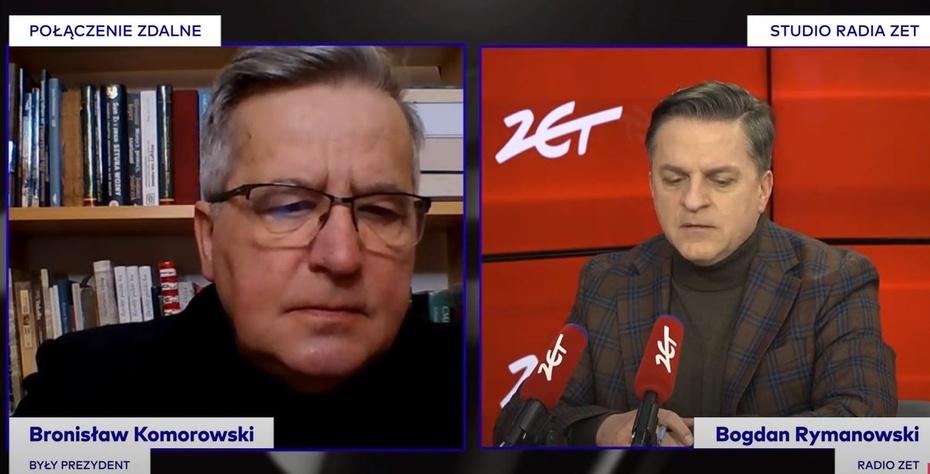 Bronisław Komorowski w Radiu Zet. Fot. Youtube/Radio Zet