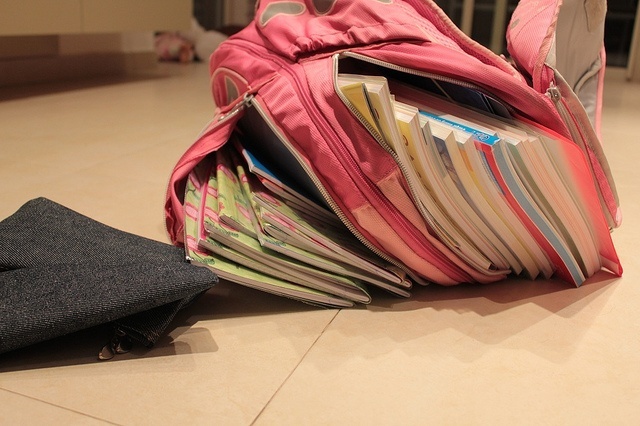 Polscy uczniowie noszą przeładowane plecaki, fot. Flickr