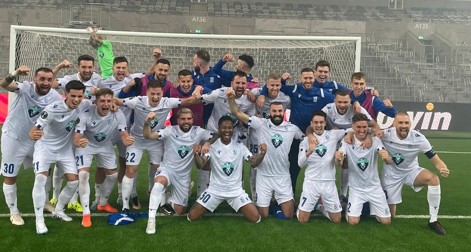Lech Poznań świętuje awans do 1/4 finału Ligi Konferencji UEFA. Fot. TVP Sport/Twitter