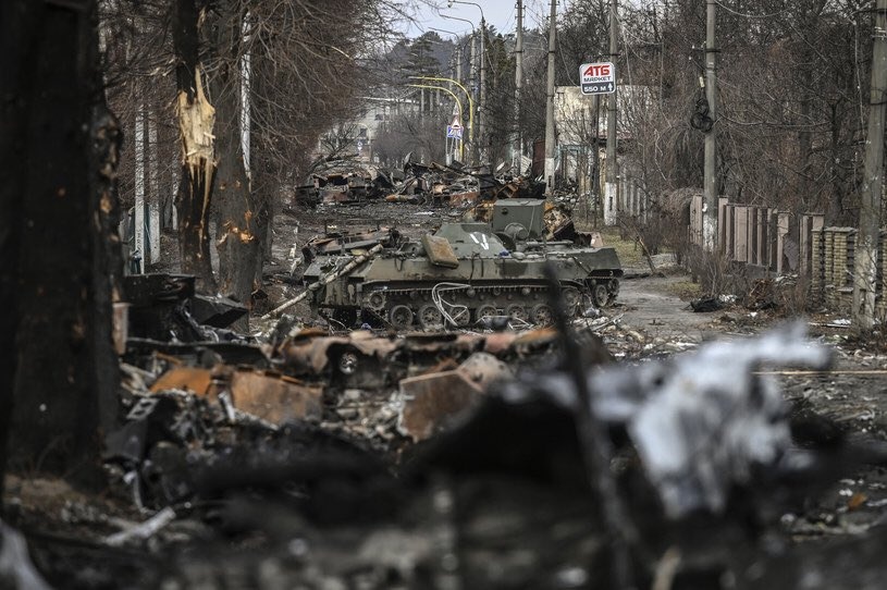 Masakra ludności cywilnej w Buczy w obwodzie kijowskim.