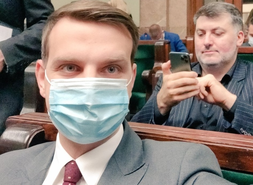 Poseł Jakub Kulesza w Sejmie, fot. Twitter