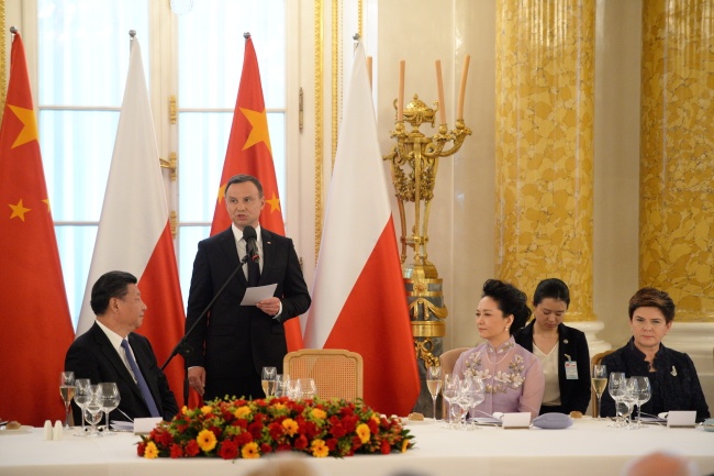 Andrzej Duda, Beata Szydło i Xi Jinping w Warszawie. PAP/Jacek Turczyk