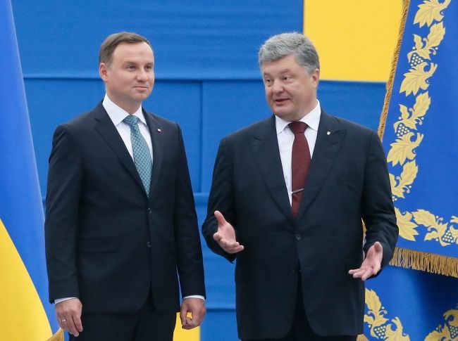 Andrzej Duda i Petro Poroszenko na obchodach 25-lecia niepodległości Ukrainy. Fot. PAP/EPA