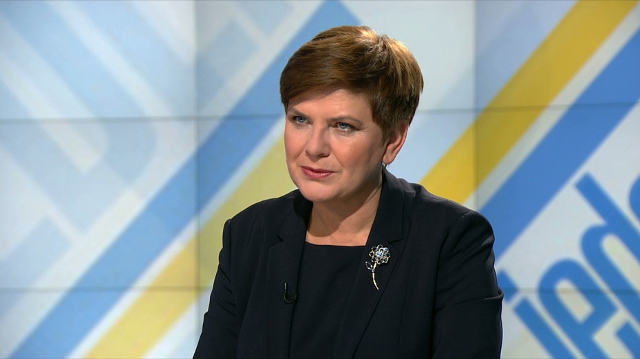 Premier Beata Szydło. Kadr: TVN24