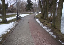 Ścieżka rowerowo-piesza wokół jeziora Czos.