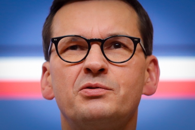 Premier polskiego rządu Mateusz Morawiecki. Fot. PAP/EPA/STEPHANIE LECOCQ
