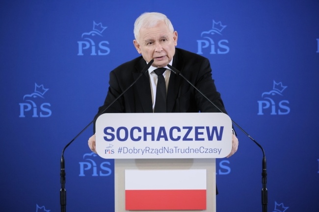 Jarosław Kaczyński w Sochaczewie, fot. PAP/Leszek Szymański