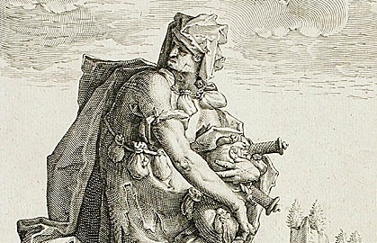 Jacob Matham, „Chciwość”, około 1587 roku (zdjęcie w domenie publicznej)