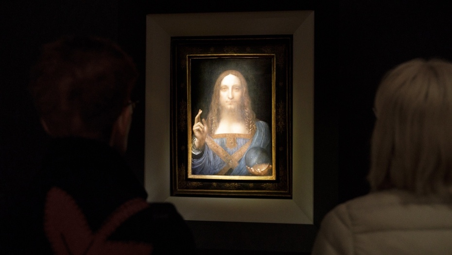 Obraz Leonarda da Vinci "Salvator Mundi", fot. PAP/EPA/ Justin Lane