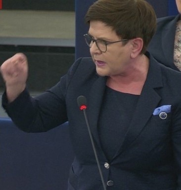 Dzisiejszy występ Beaty Szydło w Parlamencie Europejskim