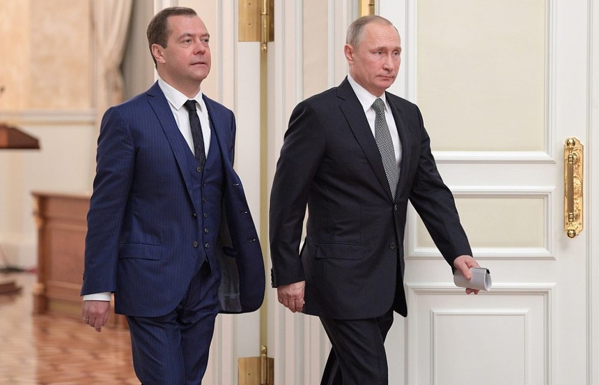 Dmitrij Miedwiediew i Władimir Putin. Fot. Kreml