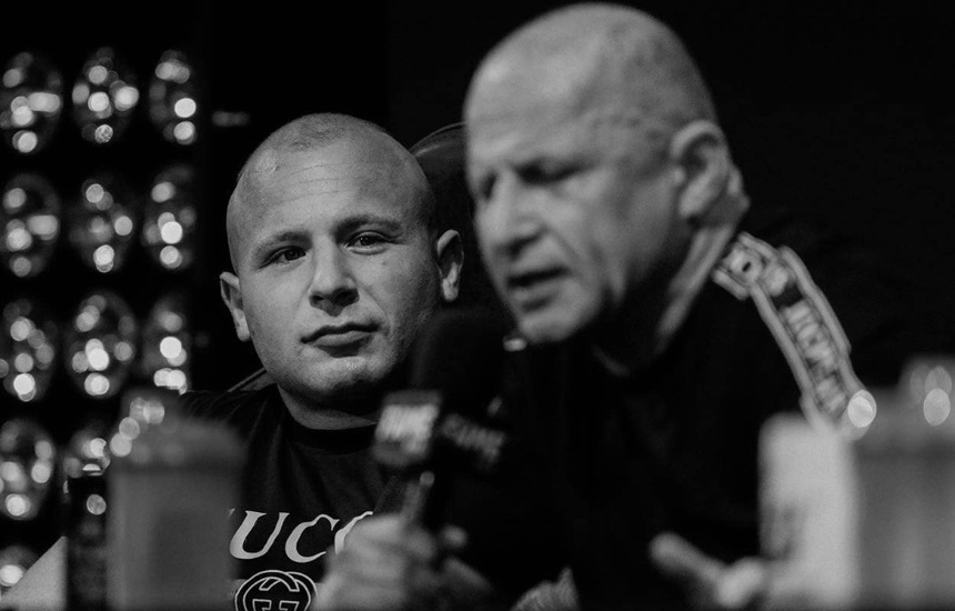 Mateusz i Jacek Murańscy w czasie konferecji FAME MMA