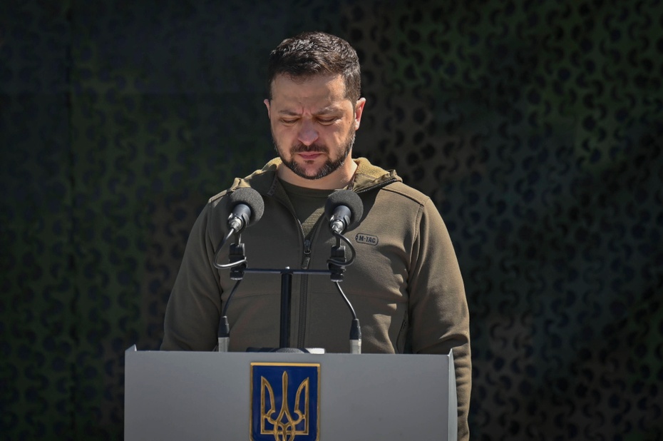 n/z: prezydent Ukrainy Wołodymyr Zełenski. fot.  PAP/CTK