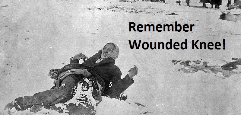 Dziś wspominamy tych, co zginąłi w Wounded Knee. Grafika: Krzysztof Mączkowski