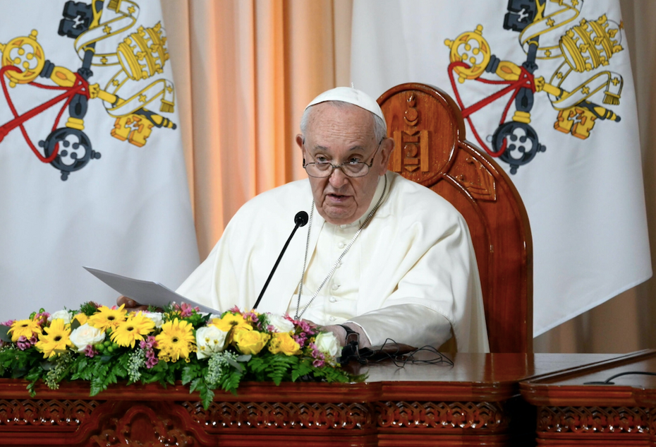 na zdjęciu: Papież Franciszek podczas wystąpienia. fot. PAP/EPA/VATICAN MEDIA / HANDOUT