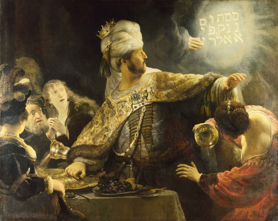 Rembrandt "Uczta Baltazara". Zdjęcie: Wikipedia