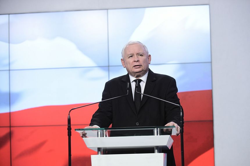Jarosław Kaczyński i Marek Kuchciński wystąpili wspólnie na konferencji prasowej.