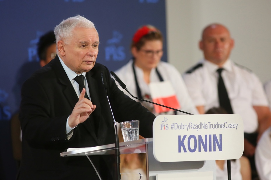 Jarosław Kaczyński w Koninie. Fot. PAP