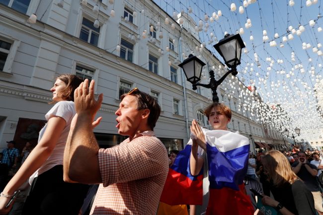 Protesty w Moskwie. PAP/EPA/YURI KOCHETKOV