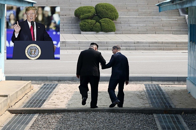 Szczyt przywódców obu Korei oraz Donald Trump na wiecu w Michigan, fot. PAP/EPA